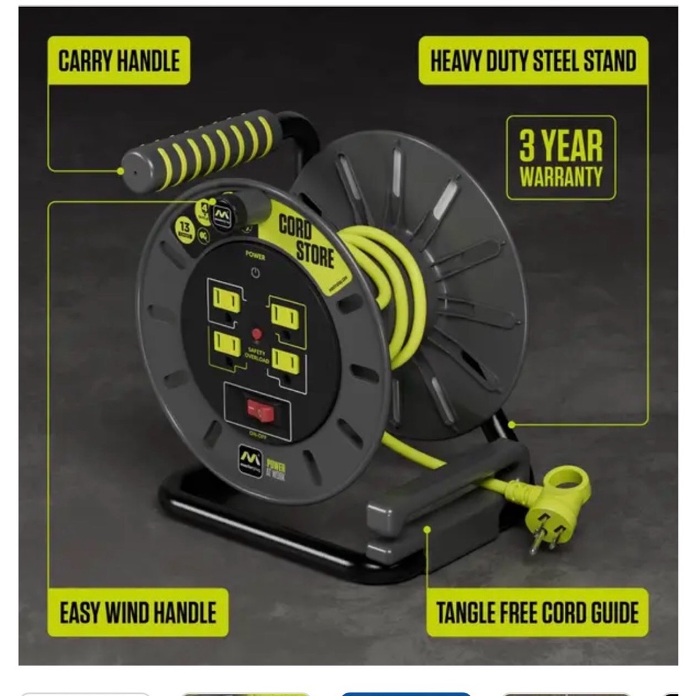 Master Plug 3 Ft Cord Storage Reel